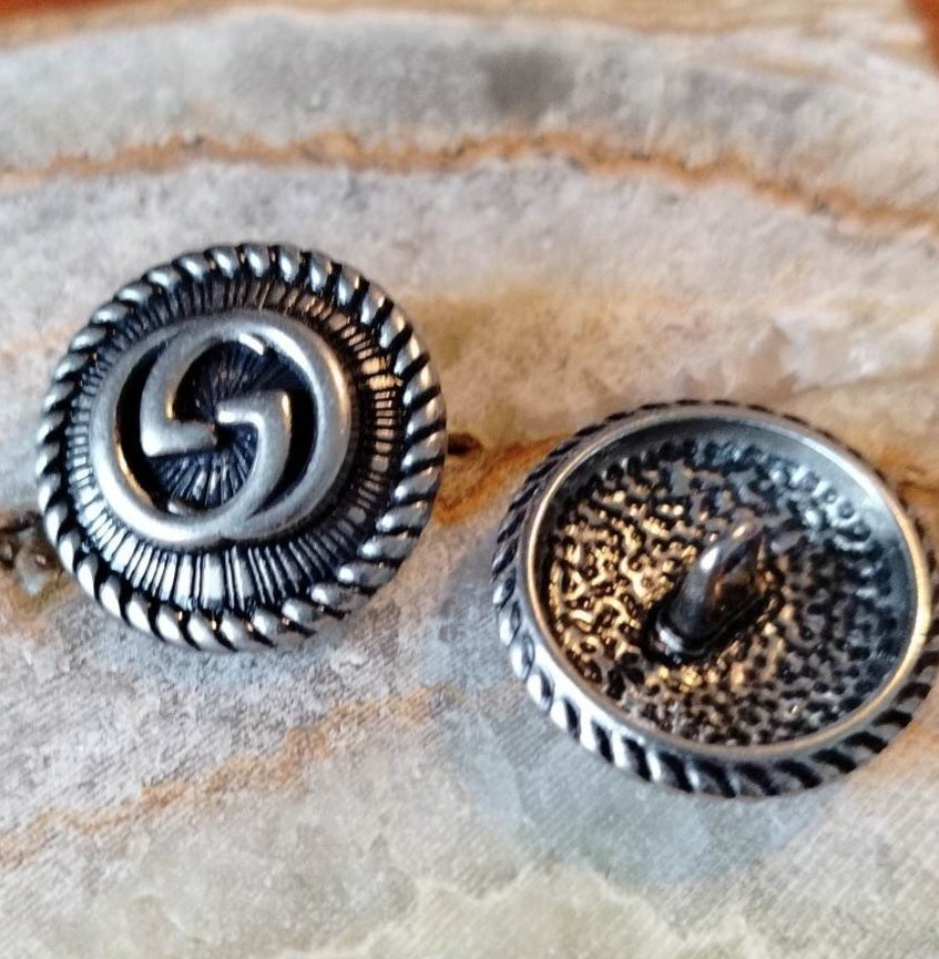 1 x buttons silver 25 mm