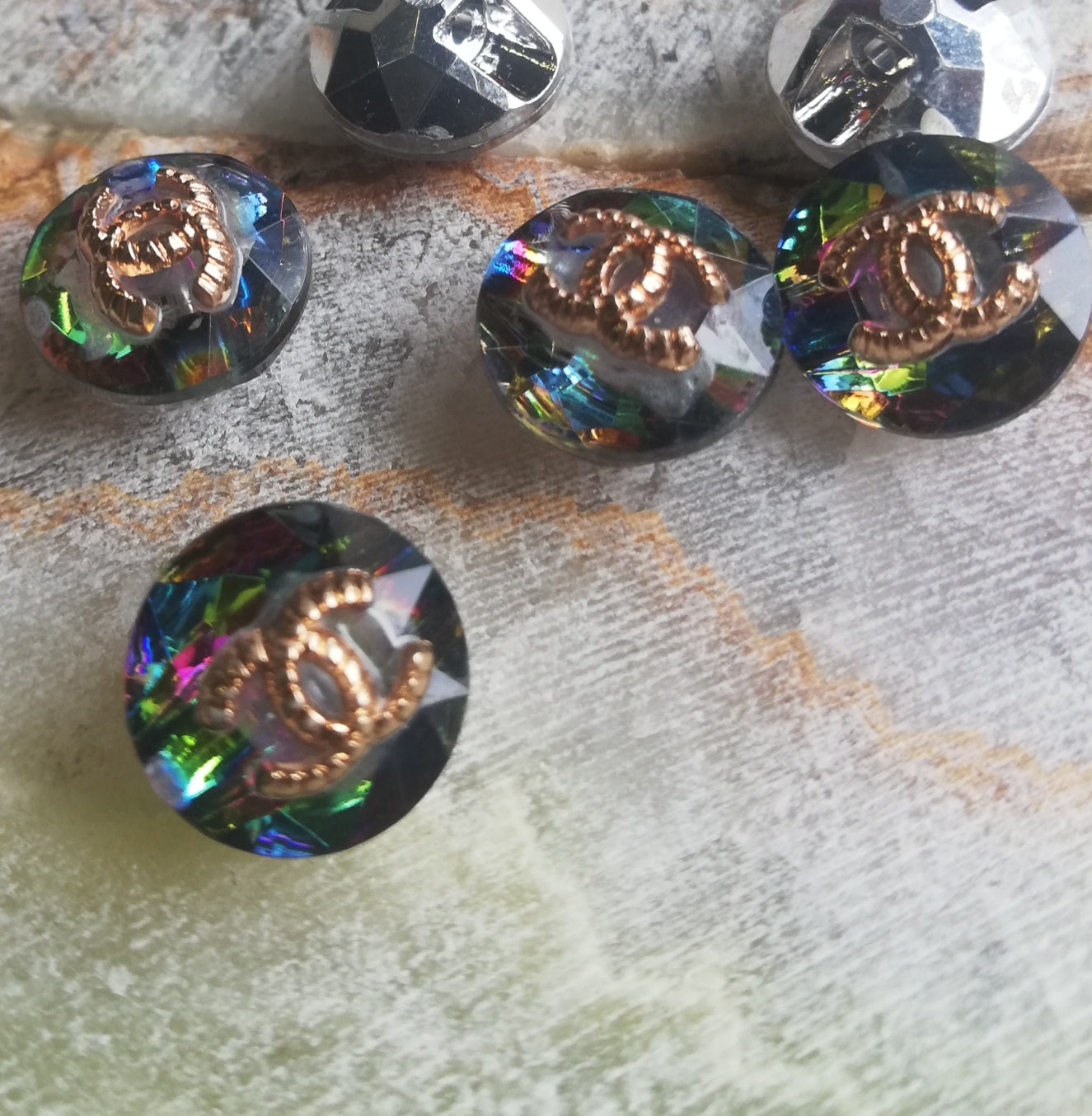 1 buttons glas multicolor 12 mm