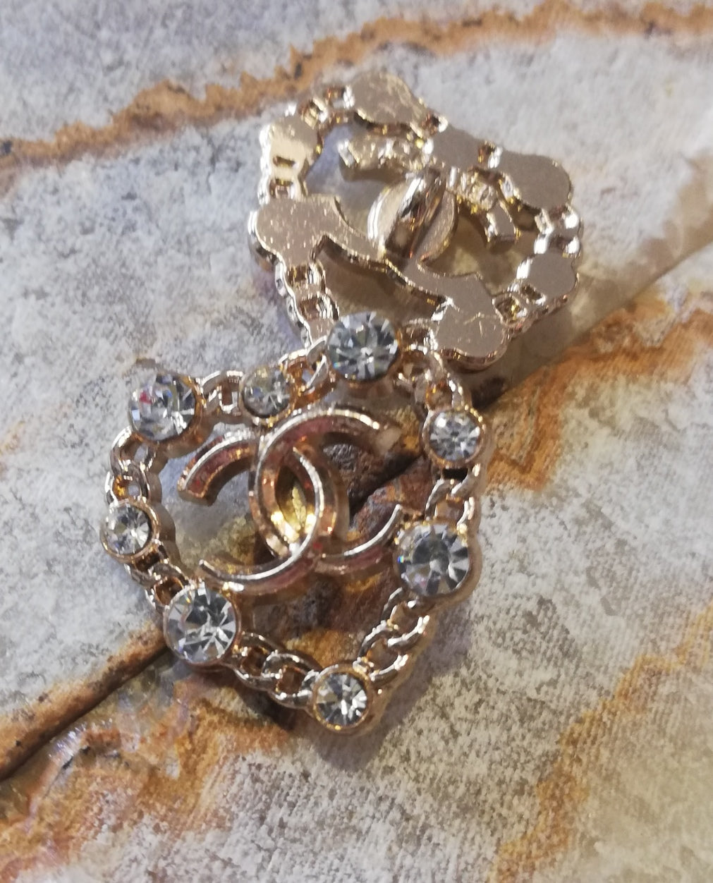 1c buttons gold&rhinestones 20/21 mm