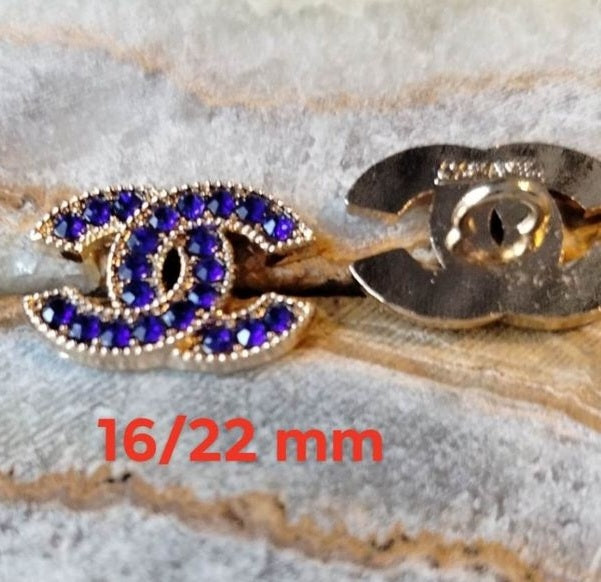 Buttons gold & blue 18/22 mm