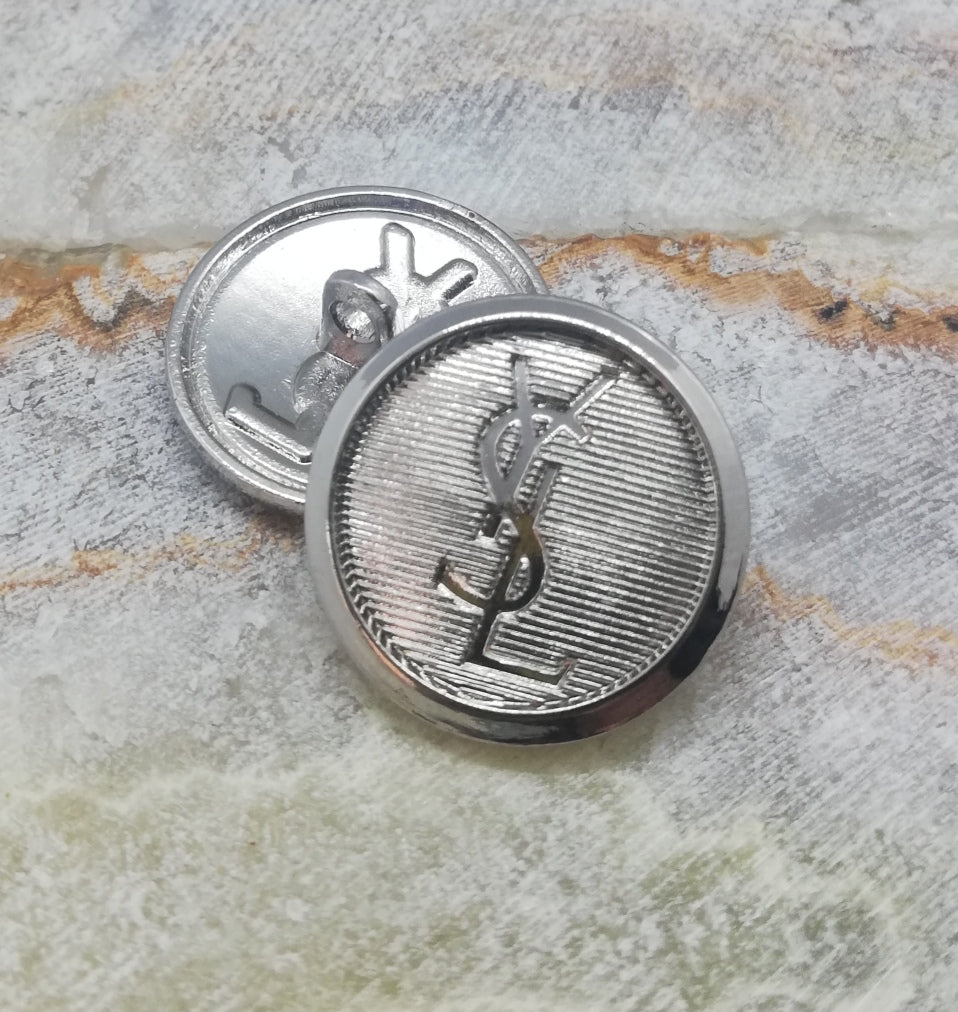 silver buttons 20 mm