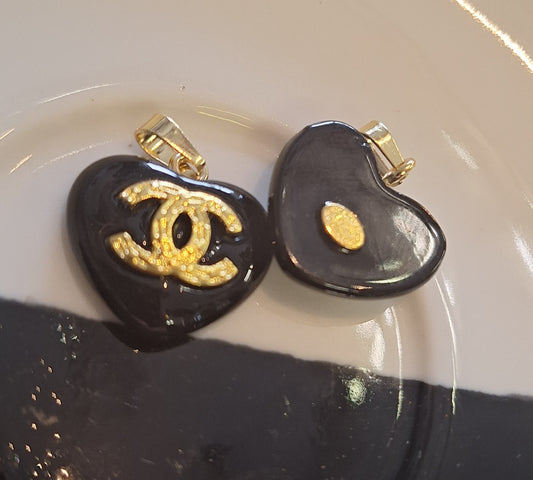 Pendants black & gold 20 mm