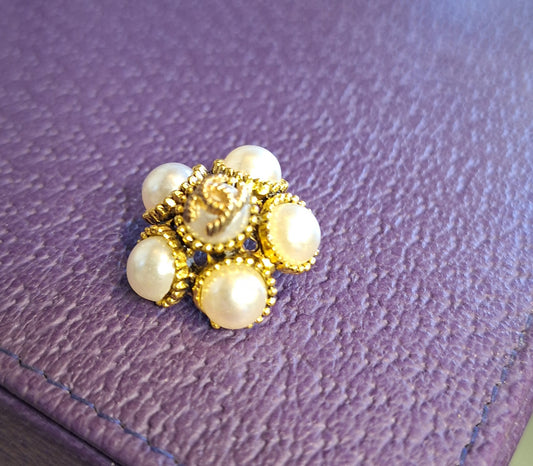 Buttons gold pearls 22 mm