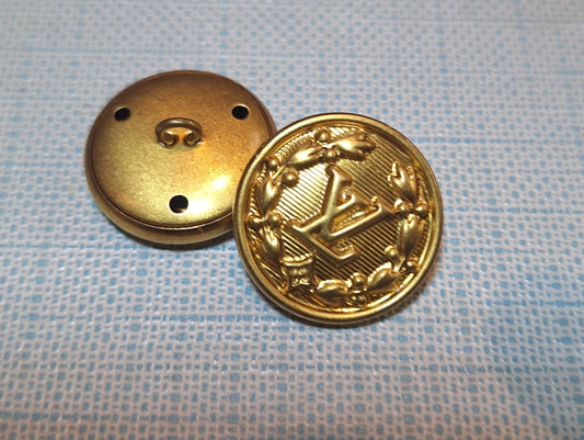 Buttons 1 pieces, color gold. 23 mm