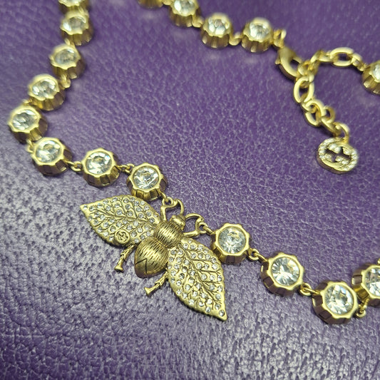 Necklace gold color. Stsmped . 38 +6 cm