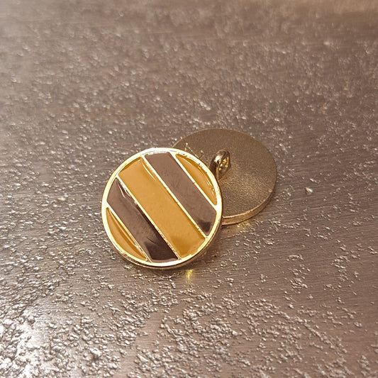 Buttons gold, brown, yellow. 18 mm - 1 pieces