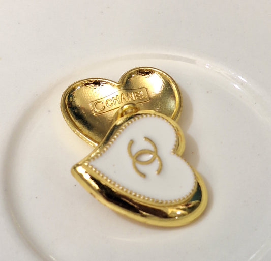 Buttons gold & white 21/23 mm