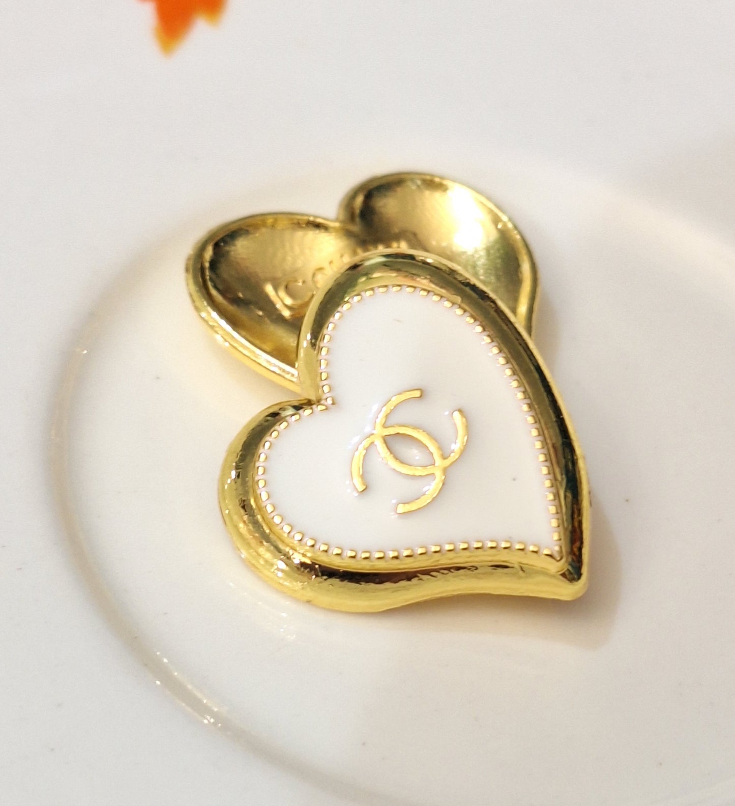 Buttons gold & white 21/23 mm