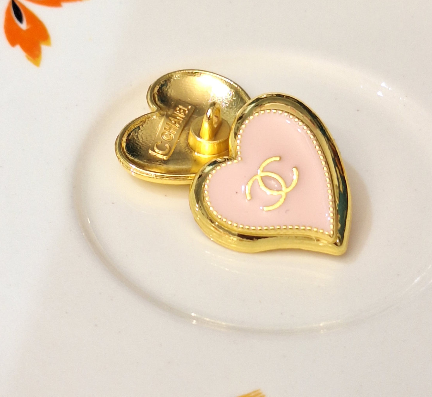 Buttons gold & pink 21/23 mm