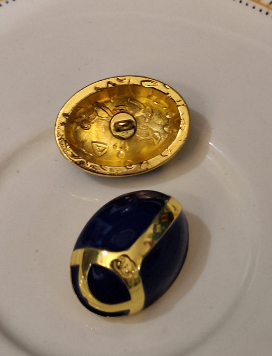 Buttons 1 pieces. Blue & gold 18/24 mm
