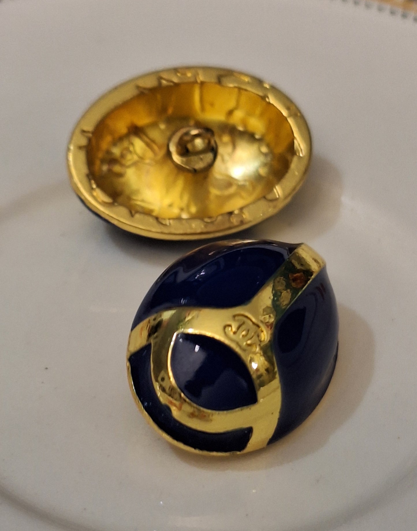 Buttons 1 pieces. Blue & gold  18/24 mm