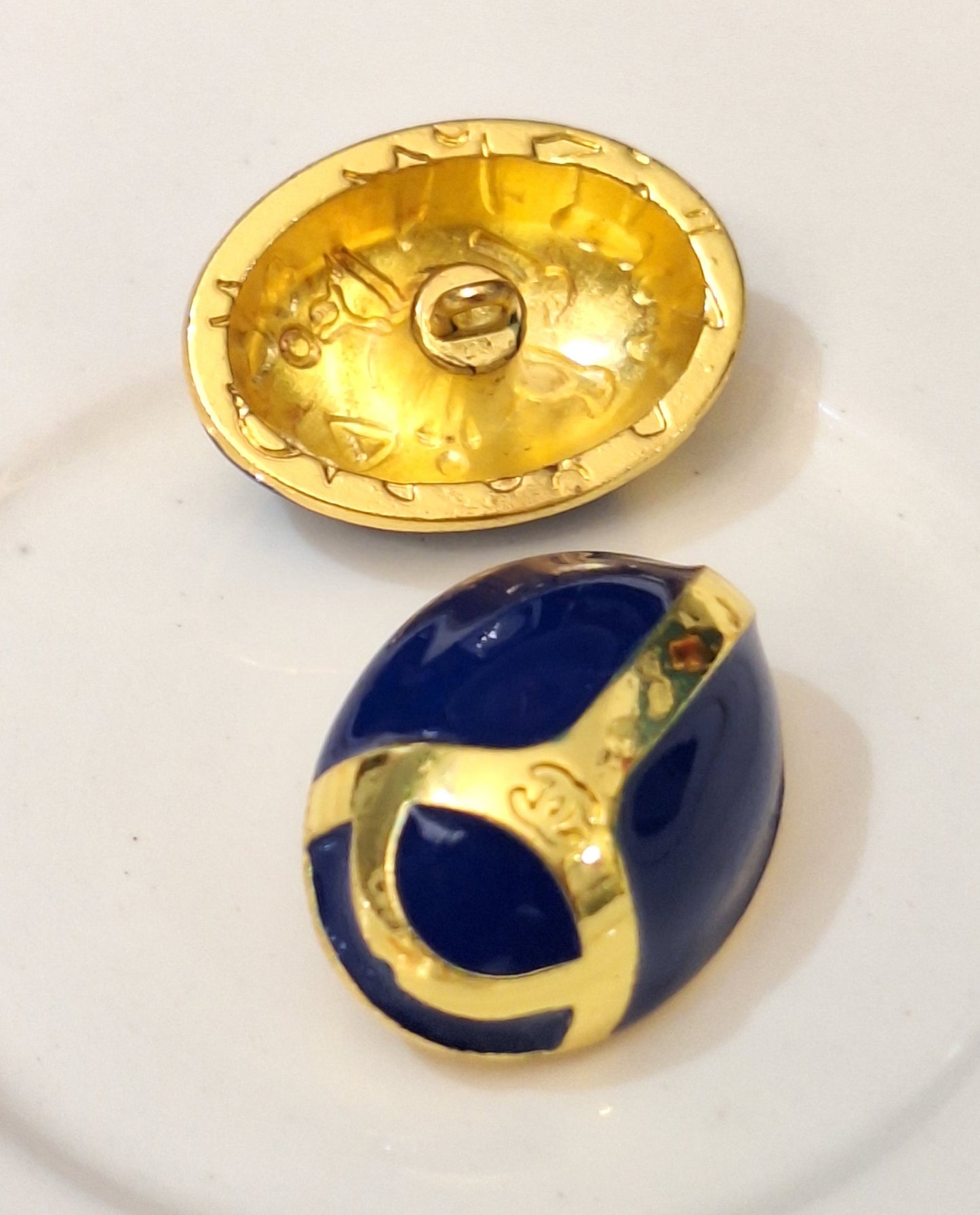 Buttons 1 pieces. Blue & gold  18/24 mm