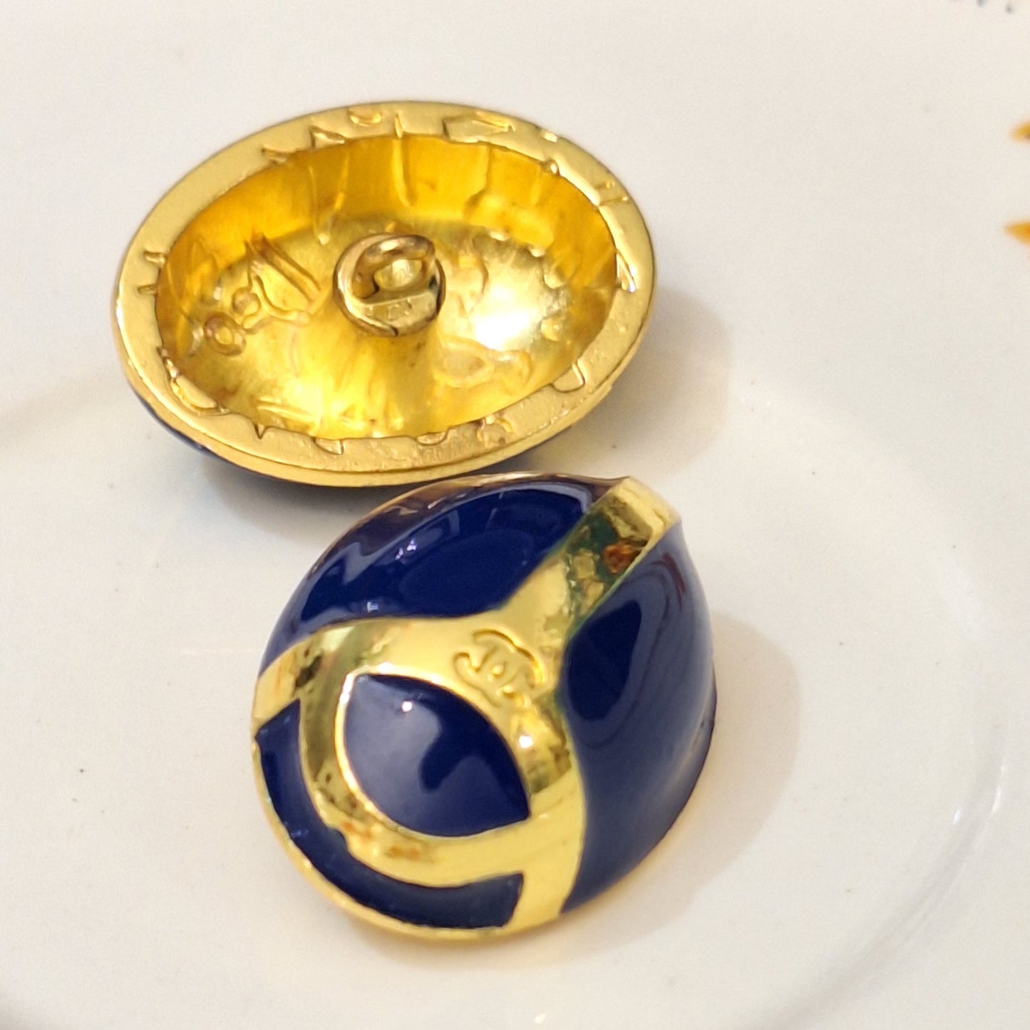 Buttons 1 pieces. Blue & gold  18/24 mm
