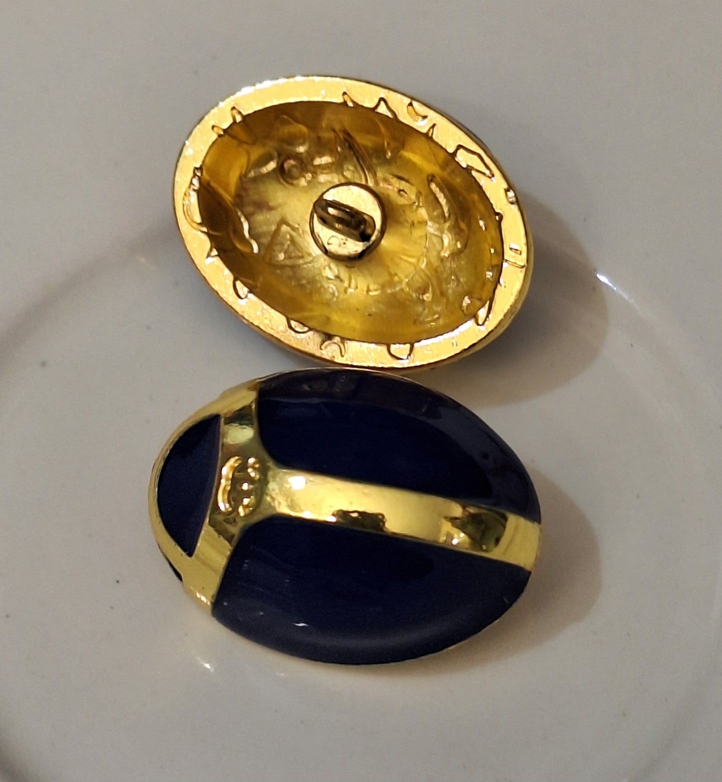 Buttons 1 pieces. Blue & gold  18/24 mm