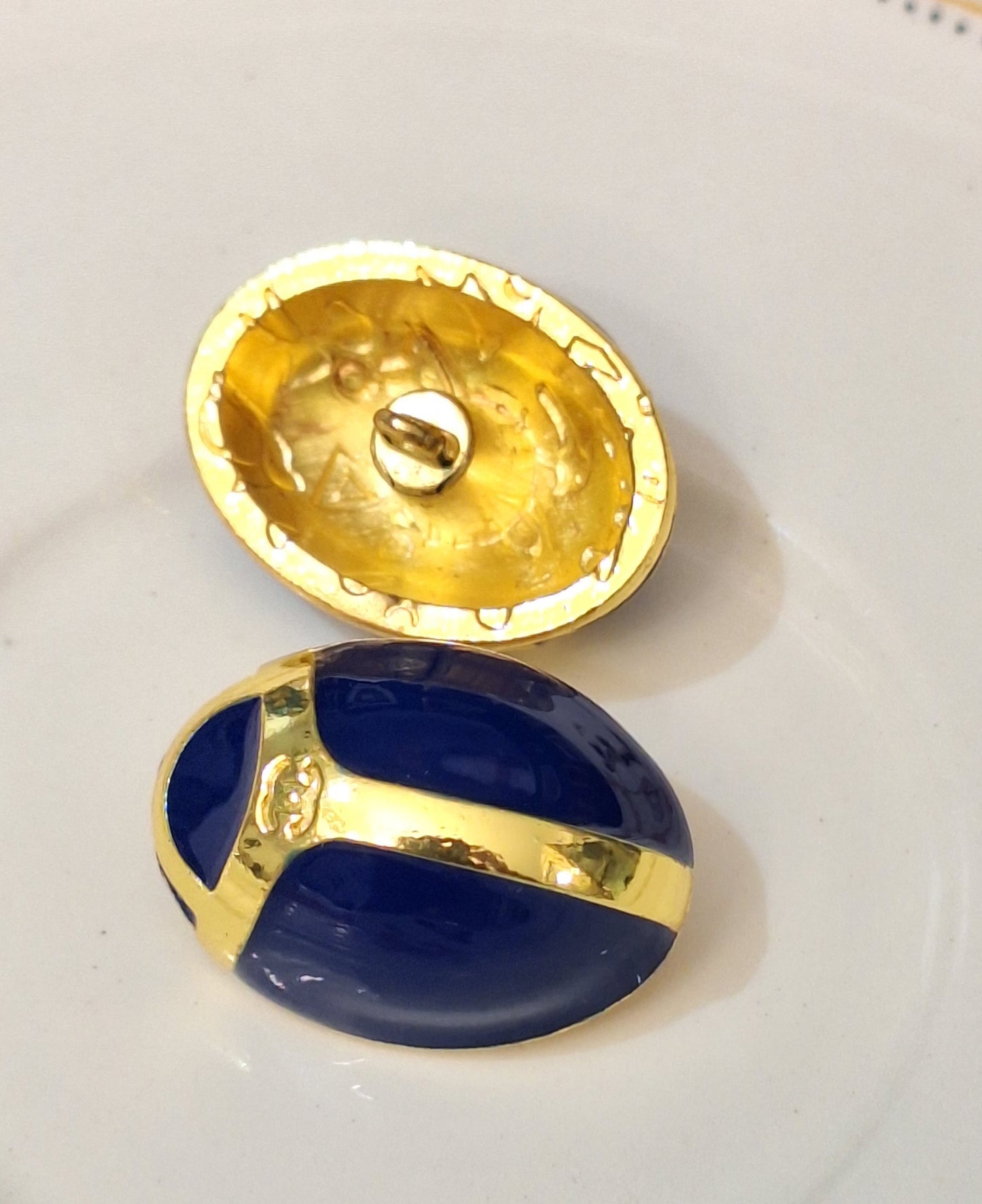 Buttons 1 pieces. Blue & gold  18/24 mm