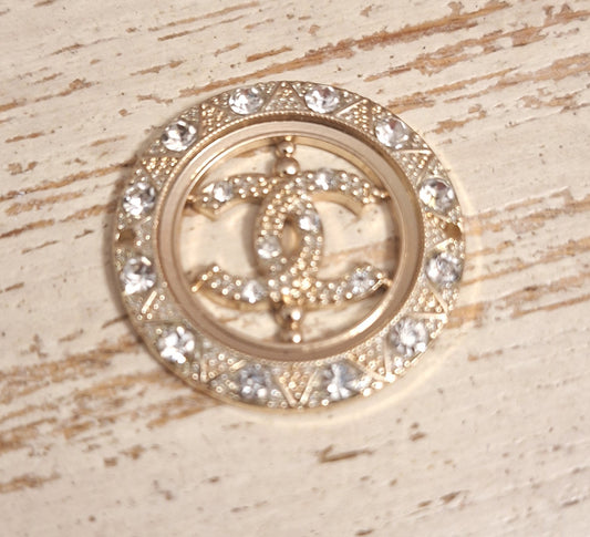 Tab - buttons - gold and zircon. 35 mm