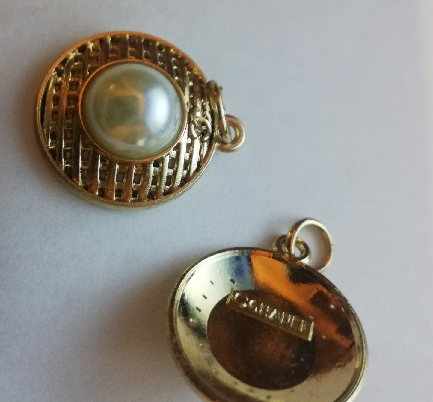 Pendants gold & pearl 20 mm