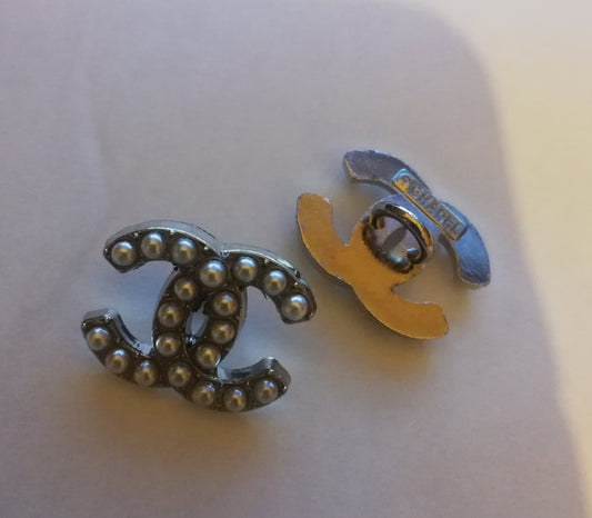 Buttons silver, pearls 14/18 mm