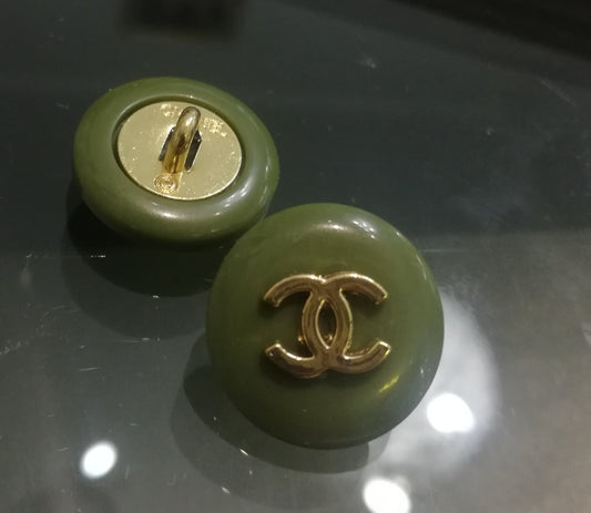 1 Buttons green&gold 18 mm