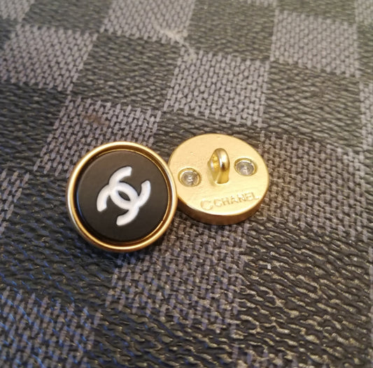 1 Buttons gold & black 12 mm