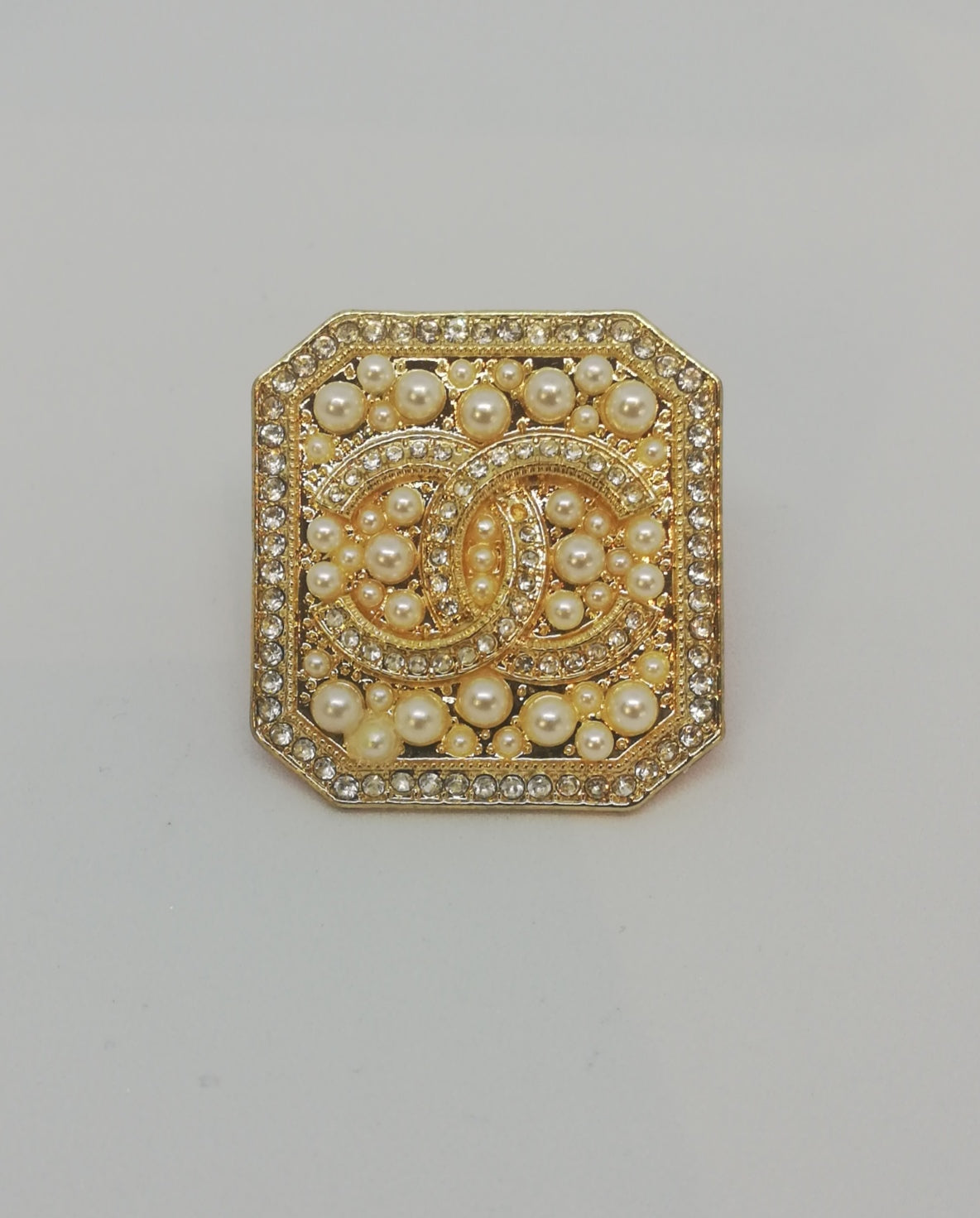 Brooch gold & pearls 38/40 mm