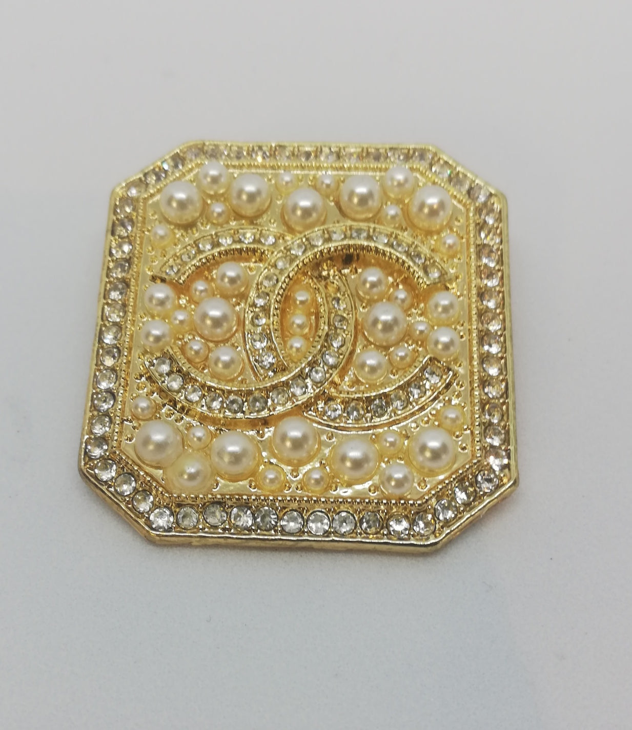 Brooch gold & pearls 38/40 mm