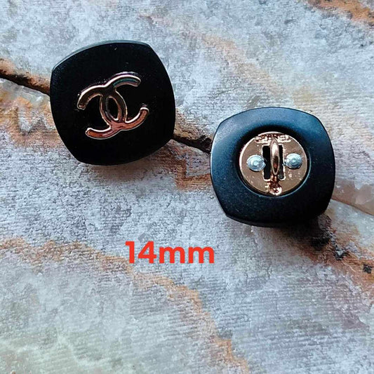 buttons 14 mm black & gold