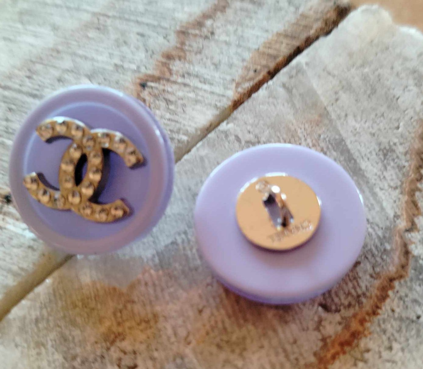 Buttons  violet & zircon 21 mm