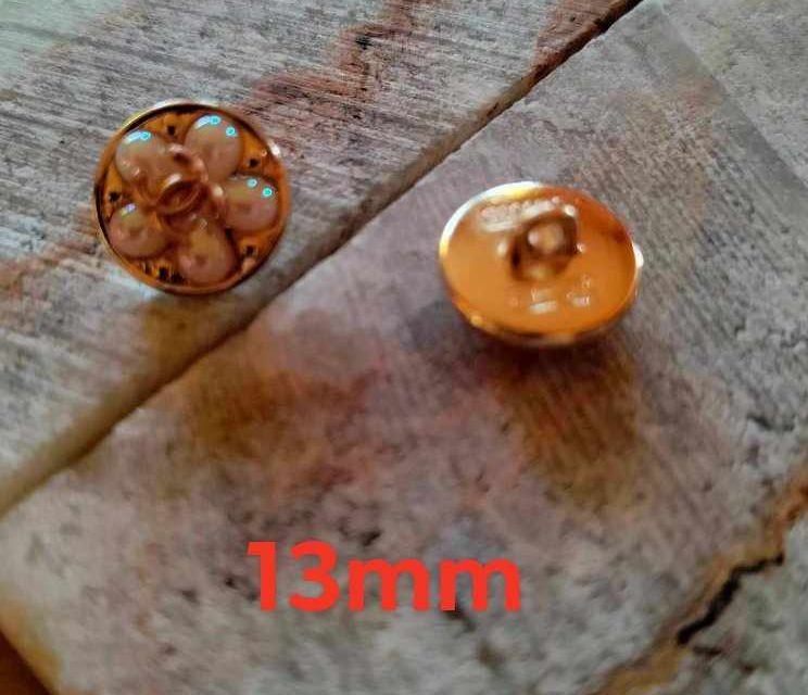 Buttons gold&pearls 13 mm