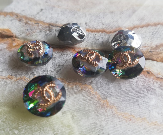 1 buttons glas multicolor 12 mm