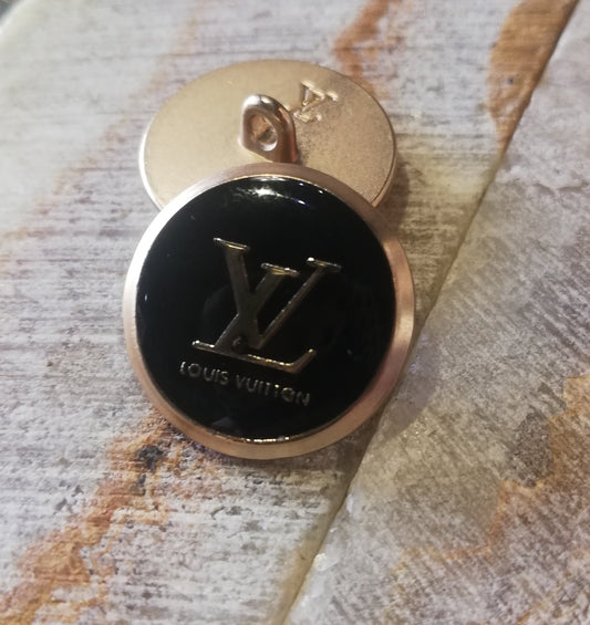 1 buttons LV gold&black 18 mm