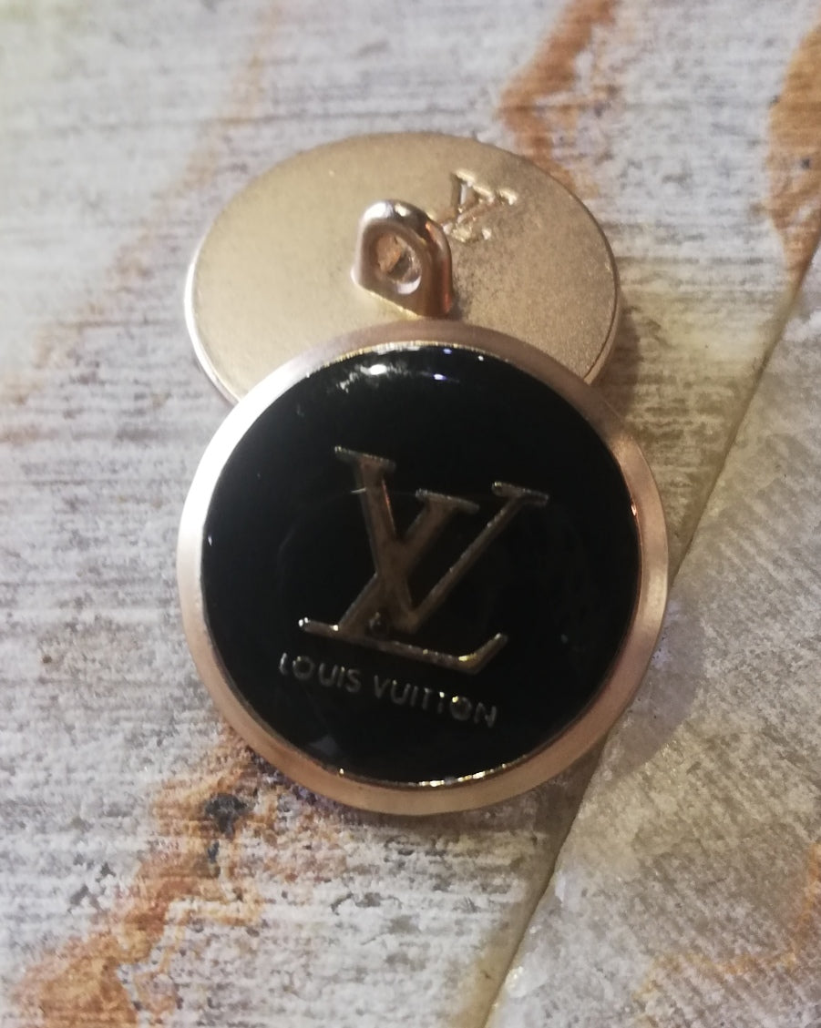 1 buttons LV gold&black 18 mm