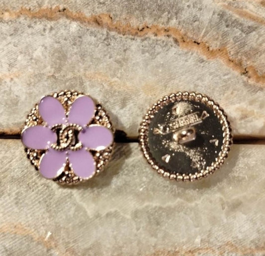 Buttons gold & heather 20 mm