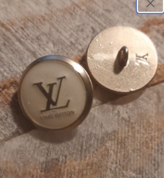 Lv buttons gold/white 18 mm