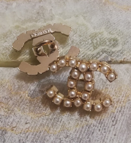 1 Buttons gold&pearl 15/20 mm