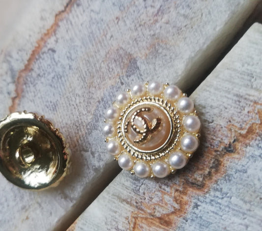 1 Buttons gold&pearl 19 mm