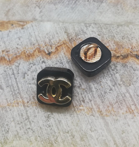 1 Buttons Black&gold 10 mm