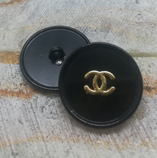 1 Buttons Black&gold 25 mm